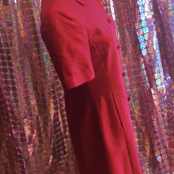 NWOT SUIT SET WITH JACKET & PANTS BY ANN TAYLOR in bright red - Picture 11 of 16